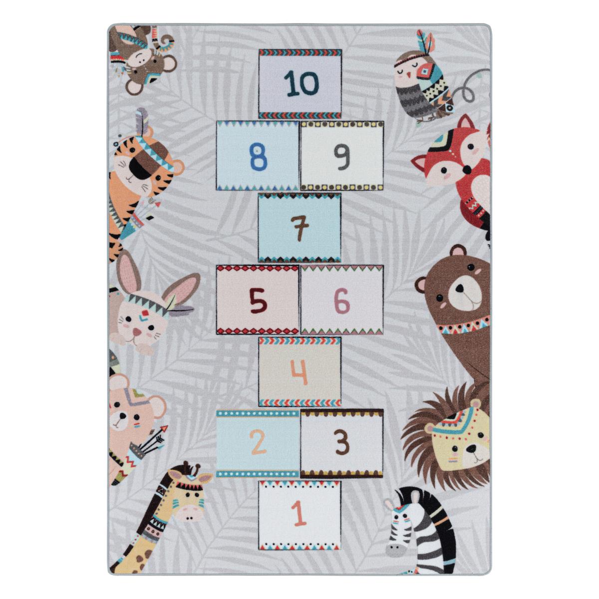 Spielteppich Hüpfspiel Grau/Bunt Play 100x150 cm - Grau, Trend, Textil (100/150cm)