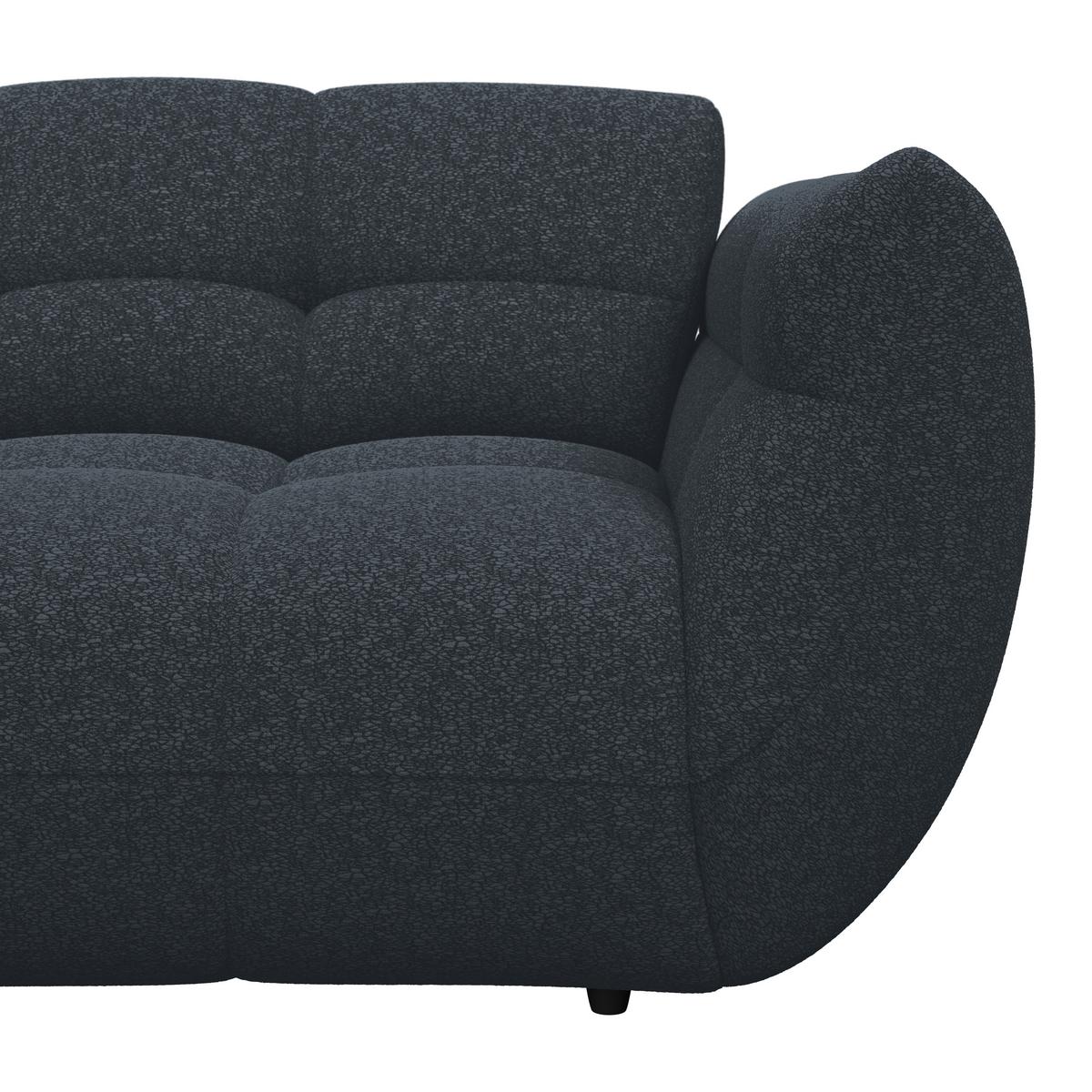 Ecksofa Panda Chenille dunkelblau, 178x280cm - Dunkelgrün/Schwarz, Trend, Textil (178/280cm)