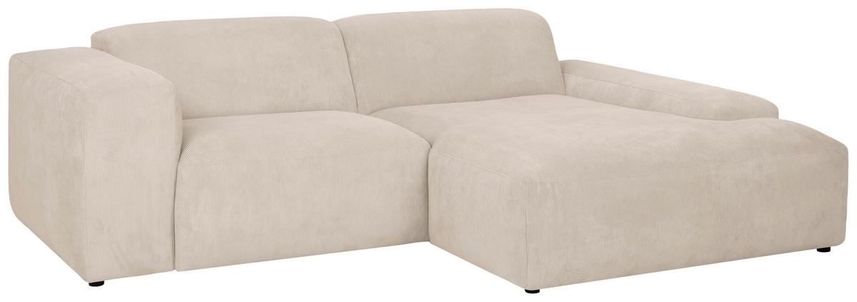 ECKSOFA Hannah Beige S: 252x170cm - Beige/Schwarz, Design, Textil (252/170cm) - MID.YOU
