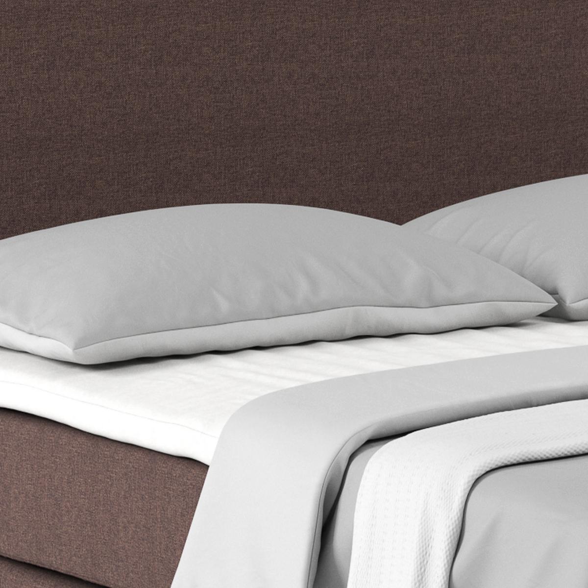Postel Boxspring NERO PL: 160/200cm, jílová - barvy chromu/hnědá, Konvenční, kov/textil (160/200cm)