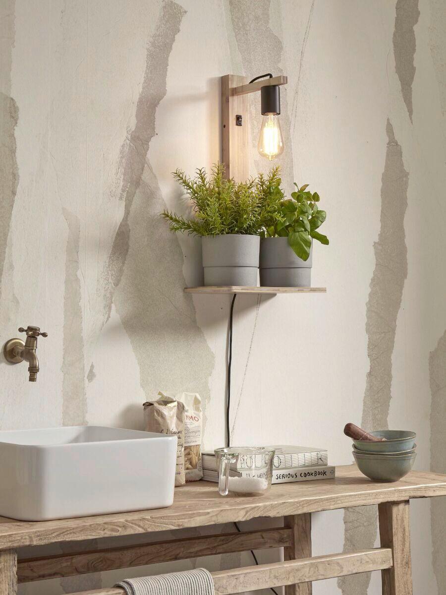 Wandleuchte Flores/W52/N - Naturfarben, Trend (30/18/52cm) - Good & Mojo