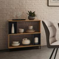 Regál Megy - černá/barvy dubu, Moderní, kov (80/84,6/40cm) - Bessagi Home