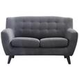 2-Sitzer-Sofa Monaco Dunkelgrau - Dunkelgrau/Schwarz, MODERN, Textil (134/82/80,5cm) - Luca Bessoni