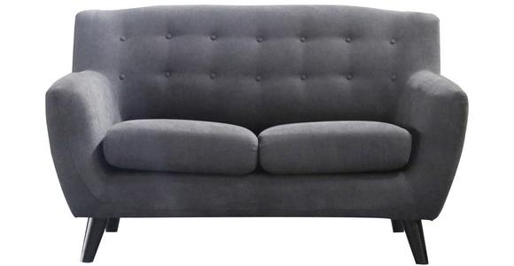 2-Sitzer-Sofa Monaco Dunkelgrau - Dunkelgrau/Schwarz, MODERN, Textil (134/82/80,5cm) - Luca Bessoni