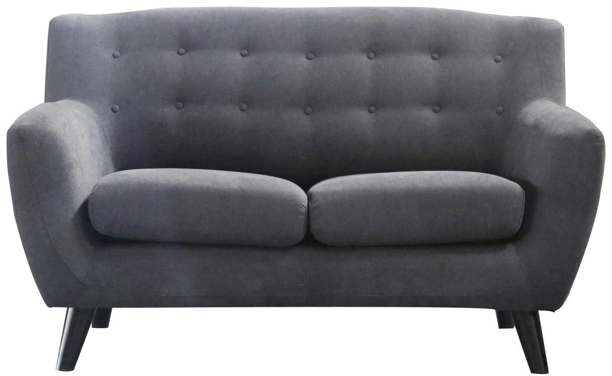 2-sitzer-sofa Monaco Dunkelgrau - Dunkelgrau/Schwarz, MODERN, Textil (134/82/80,5cm) - Luca Bessoni