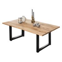 ESSTISCH Schwarz/Naturfarben L: 240cm - Schwarz/Naturfarben, MODERN, Holz/Metall (240/100/75cm) - MID.YOU