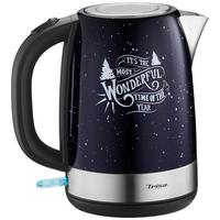 Wasserkocher X-Mas Dunkelblau Edelstahl 1,7l 2200 W - Dunkelblau, KONVENTIONELL, Metall (21,7/15/22cm) - Trisa Electronics