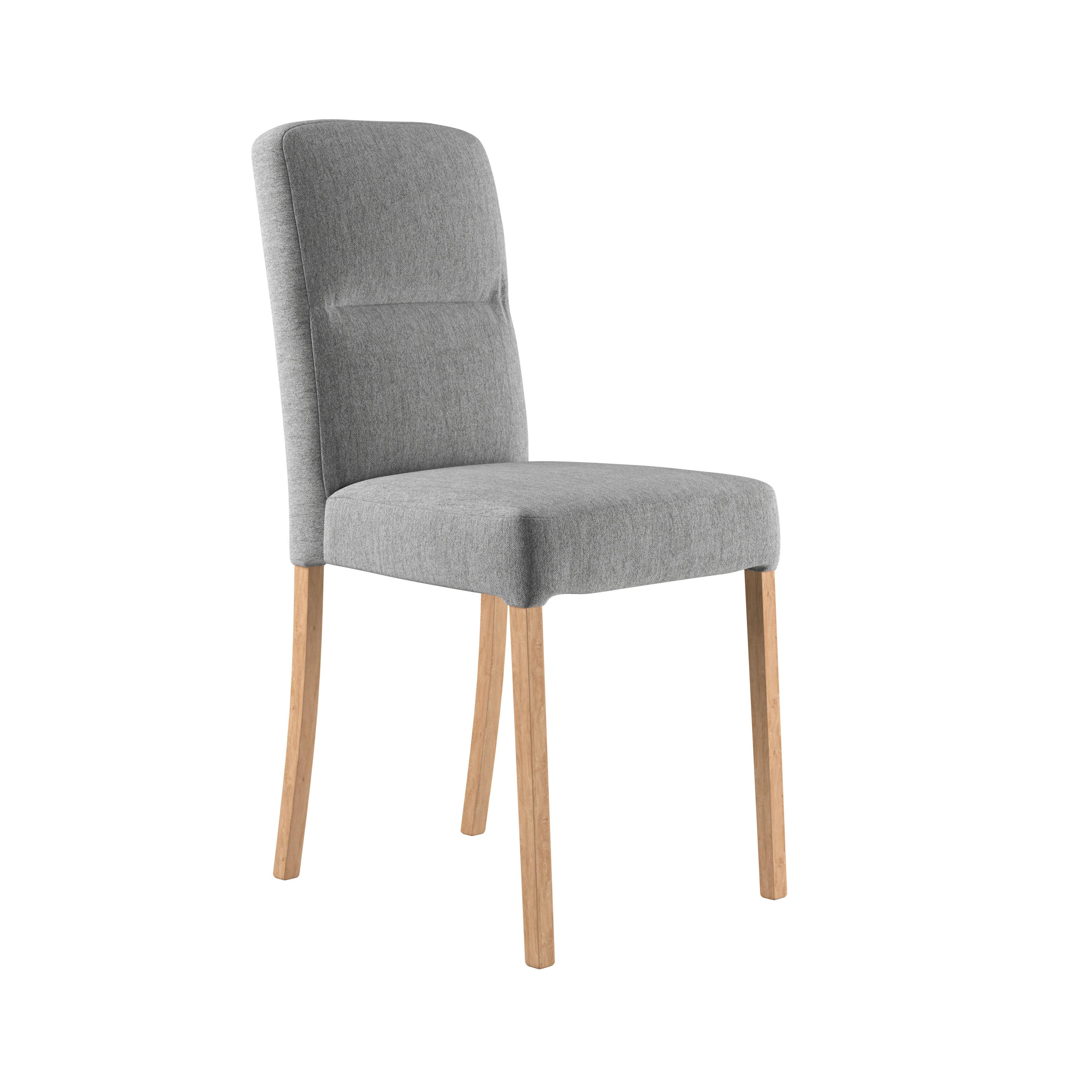 Stuhl Emma Ii - Eichefarben/Grau, KONVENTIONELL, Holz/Textil (43/91/58cm)