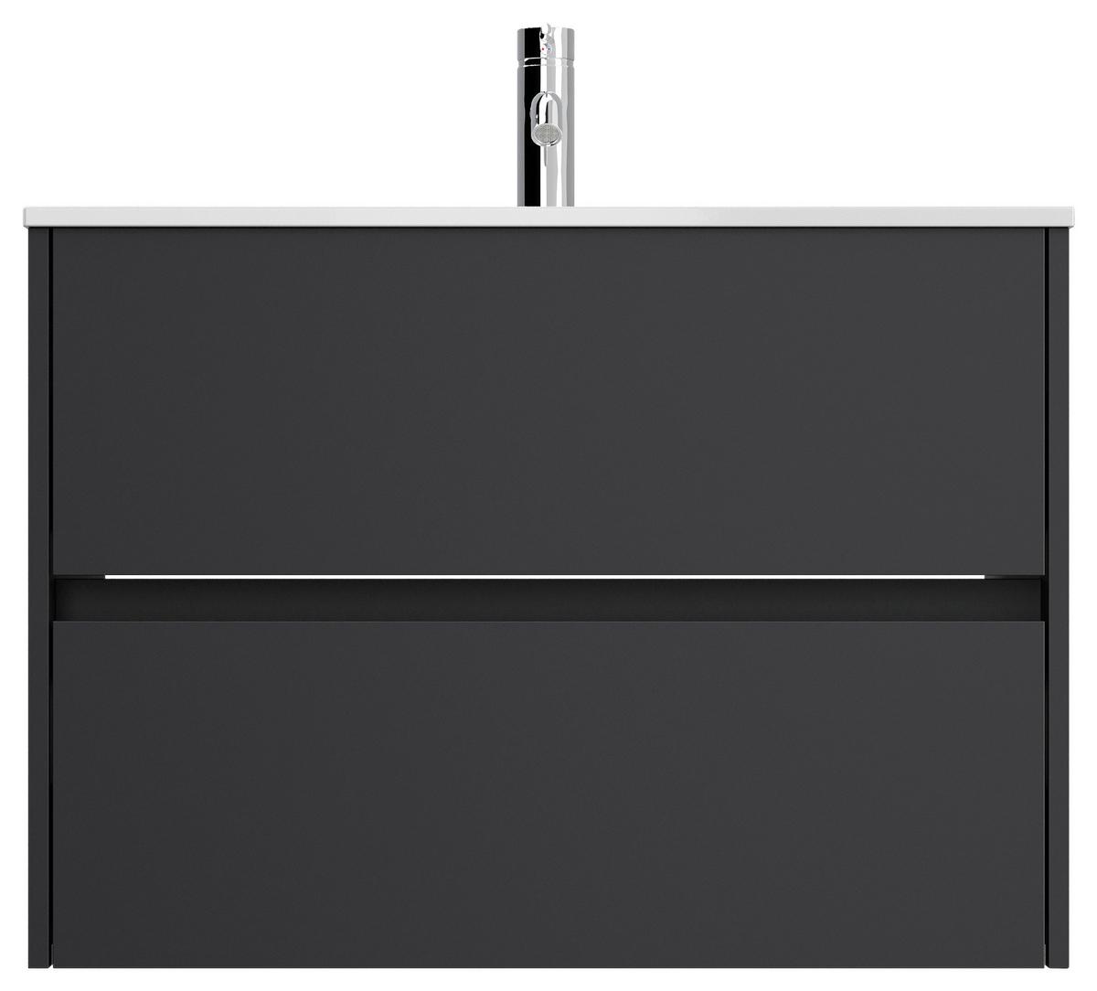 Waschtischkombi Limes Graphitfarben B: 81 cm - Graphitfarben/Weiß, MODERN, Keramik/Holzwerkstoff (81/58,7/46,5cm) - MID.YOU