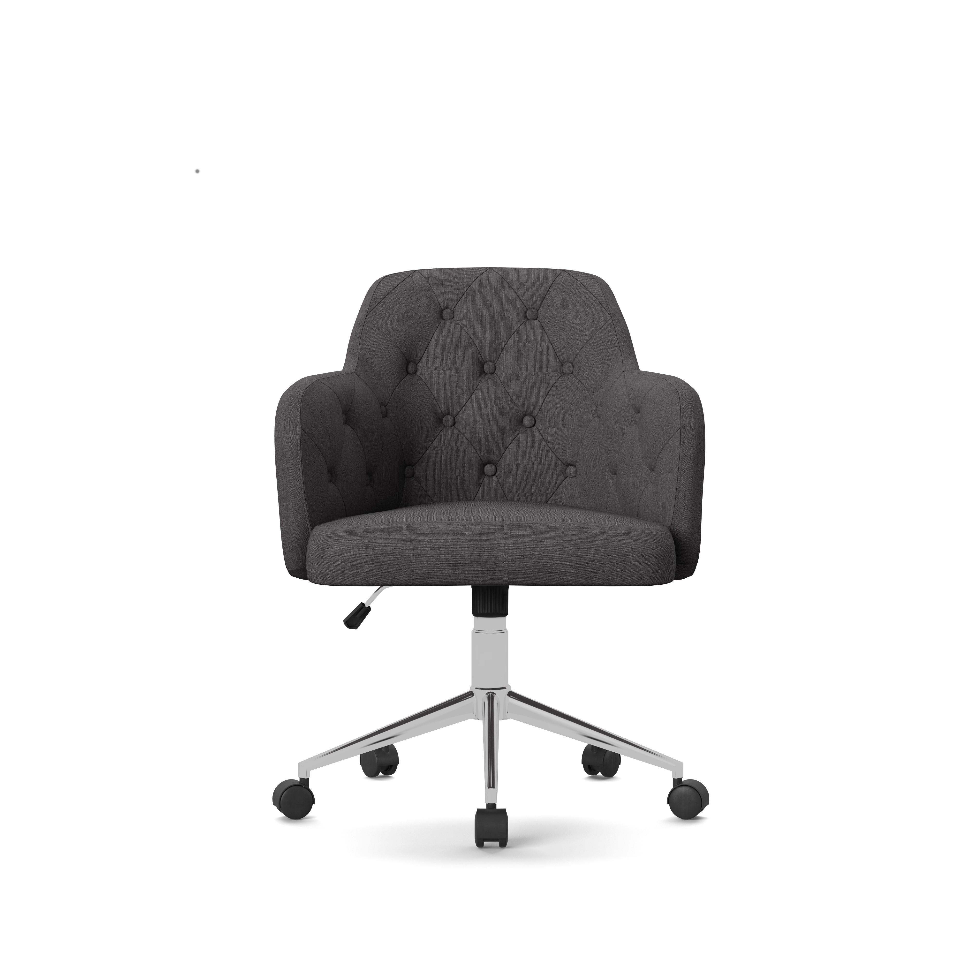 Drehstuhl Washington Grau B: 66 cm - Silberfarben/Grau, Design, Holzwerkstoff/Textil (66/99/57cm) - MID.YOU