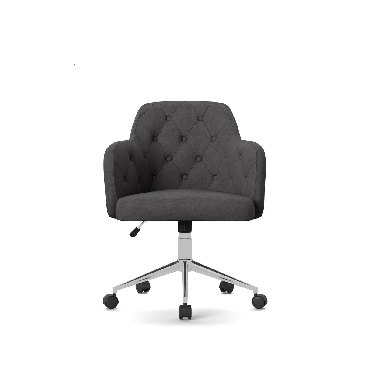 Drehstuhl Washington Grau B: 66 cm - Silberfarben/Grau, Design, Holzwerkstoff/Textil (66/99/57cm) - MID.YOU