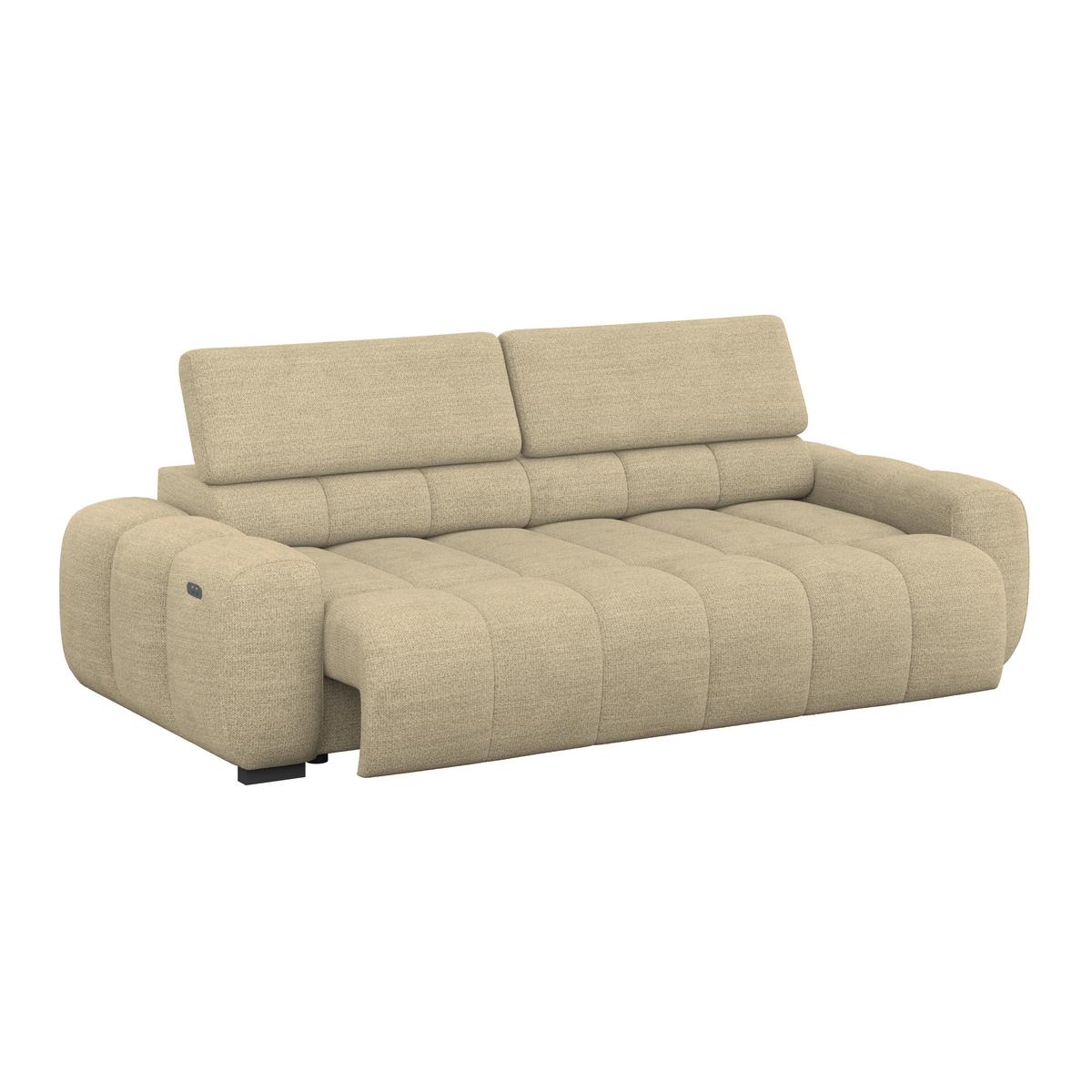 Bigsofa Bull Webstoff beige, B: 248 cm - Beige/Schwarz, Design, Textil (248/77-97/108cm) - Luca Bessoni