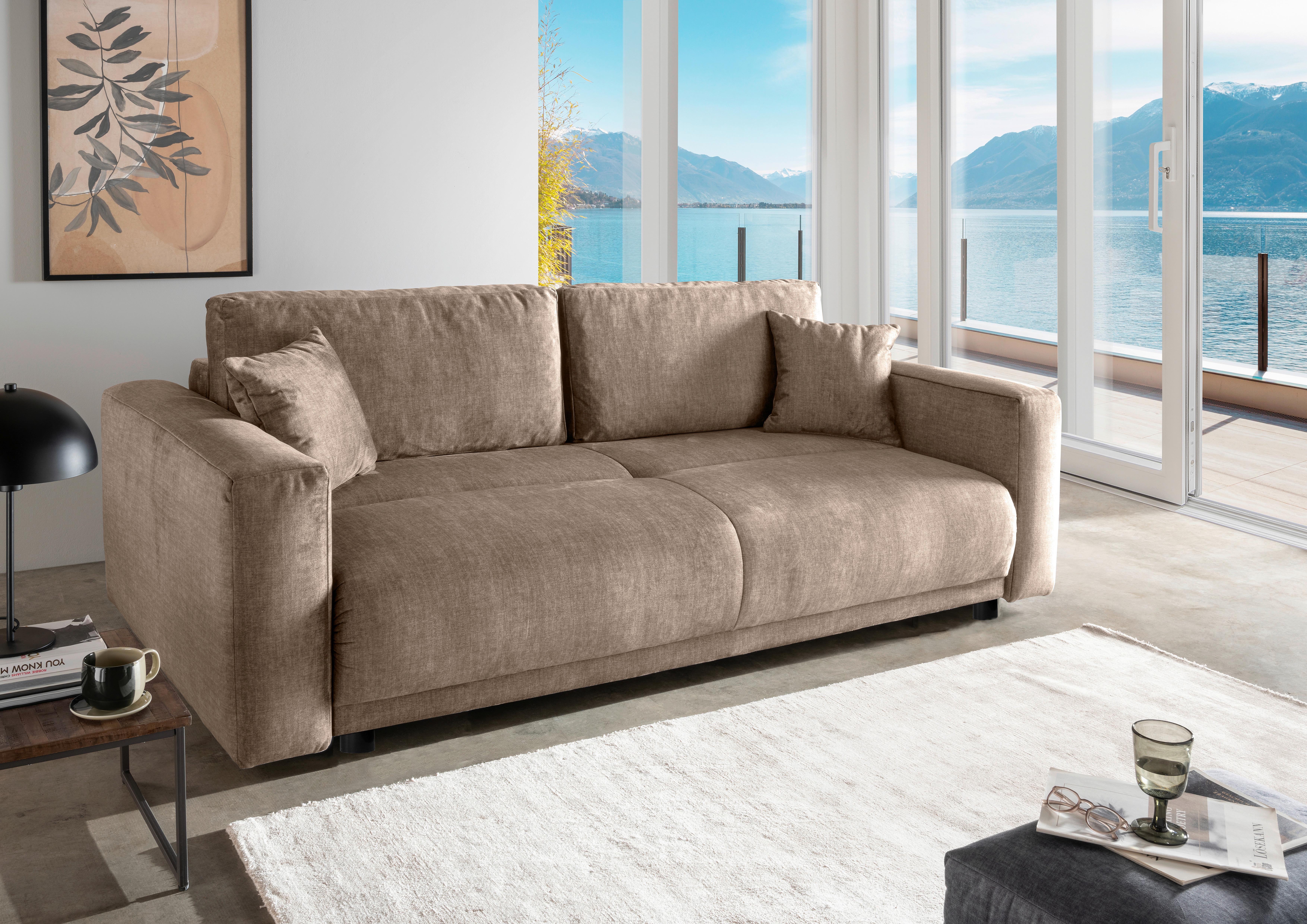 Schlafsofa Longo, Hellbraun 245 cm