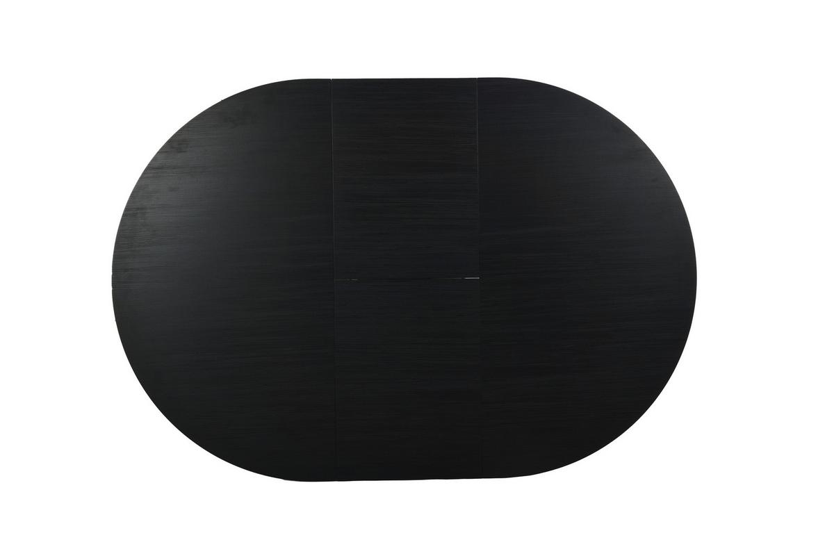 Ausziehtisch Oregon B: 120-160 cm - Schwarz, Design, Holzwerkstoff/Metall (120-160/110/76cm) - MID.YOU