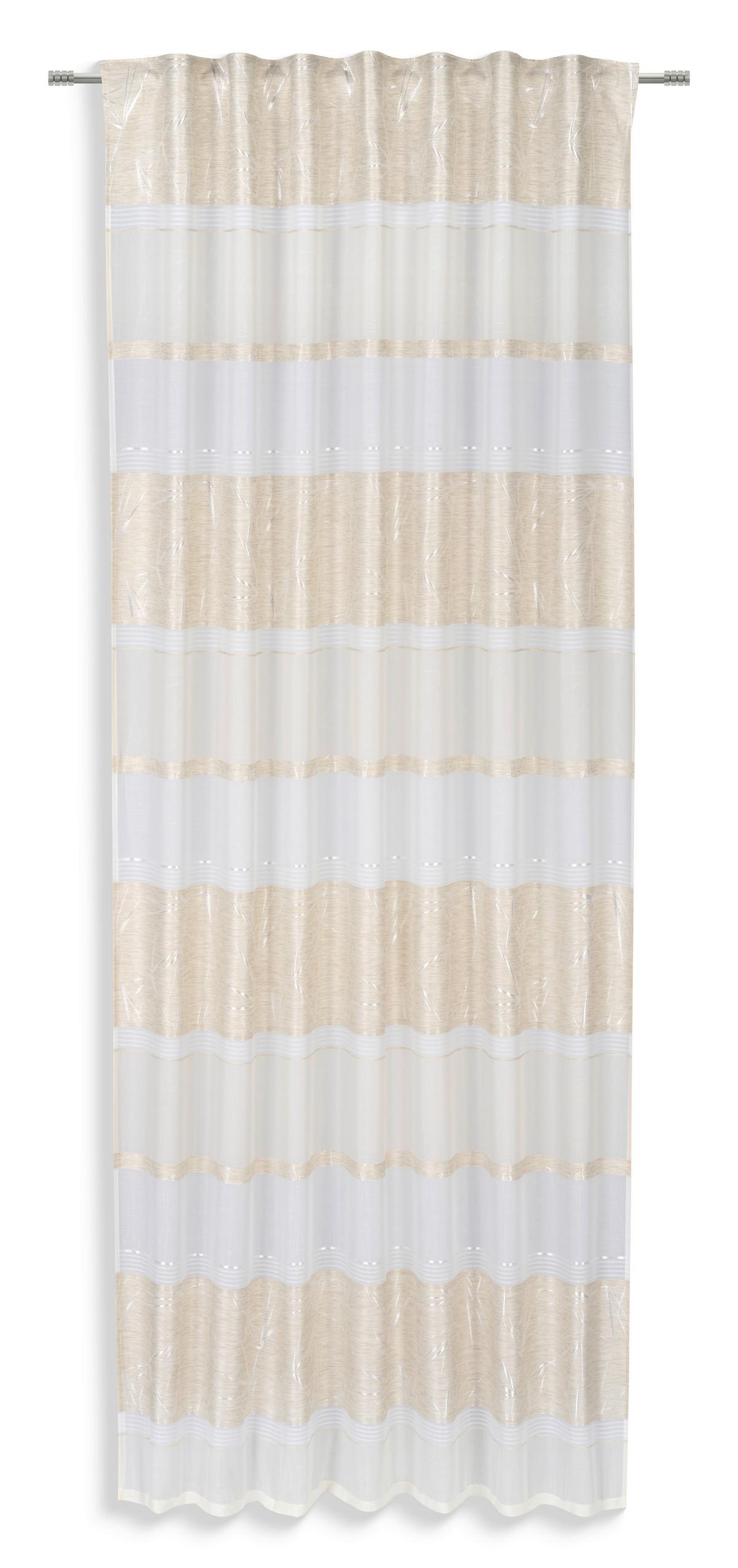 Fertigvorhang Miriam - Beige/Weiß, MODERN, Textil (140/245cm) - Luca Bessoni