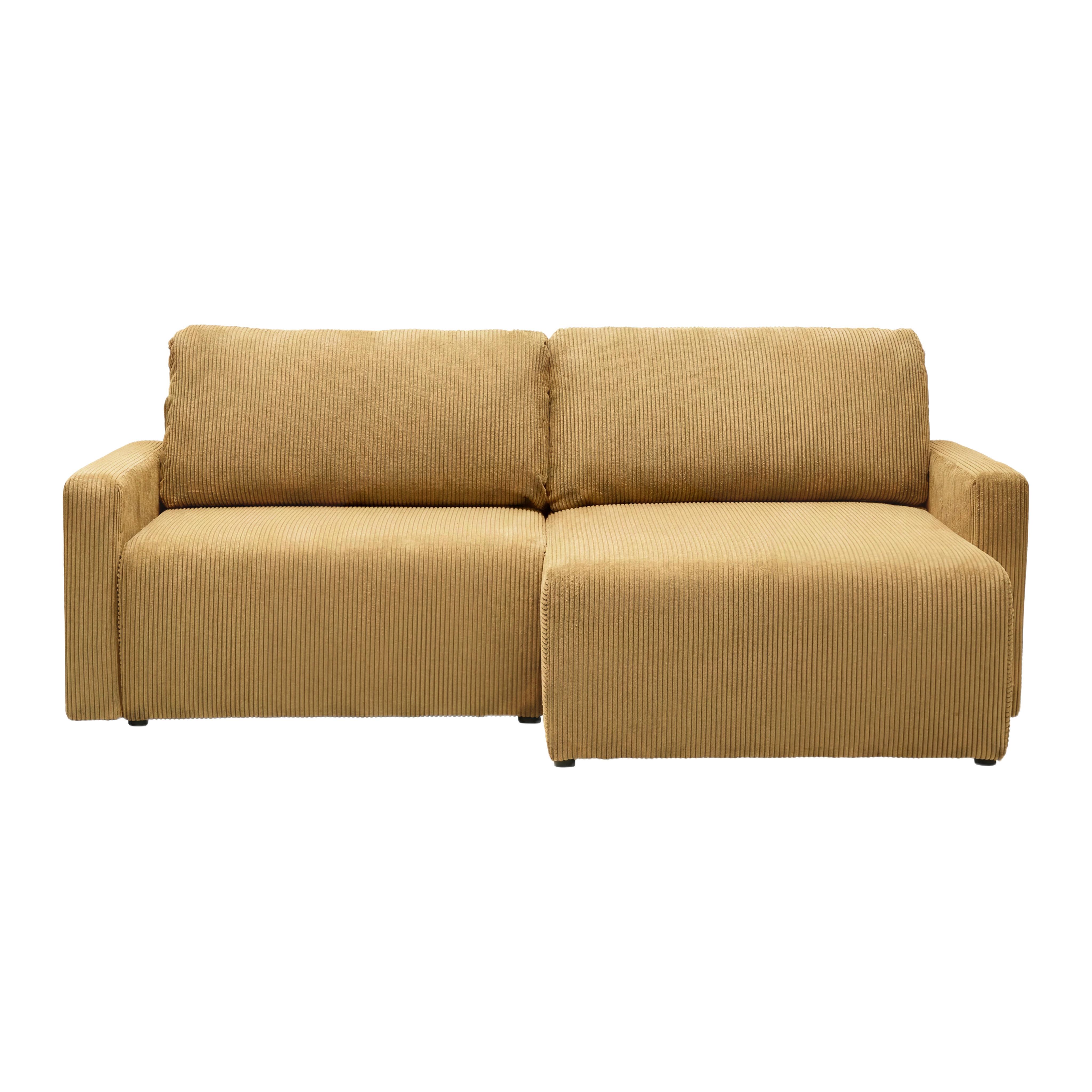Rohová sedačka DAVE, obojstr.,horčicovožltý menč. - horčicovožltá, Modern, textil (227/146cm) - Based
