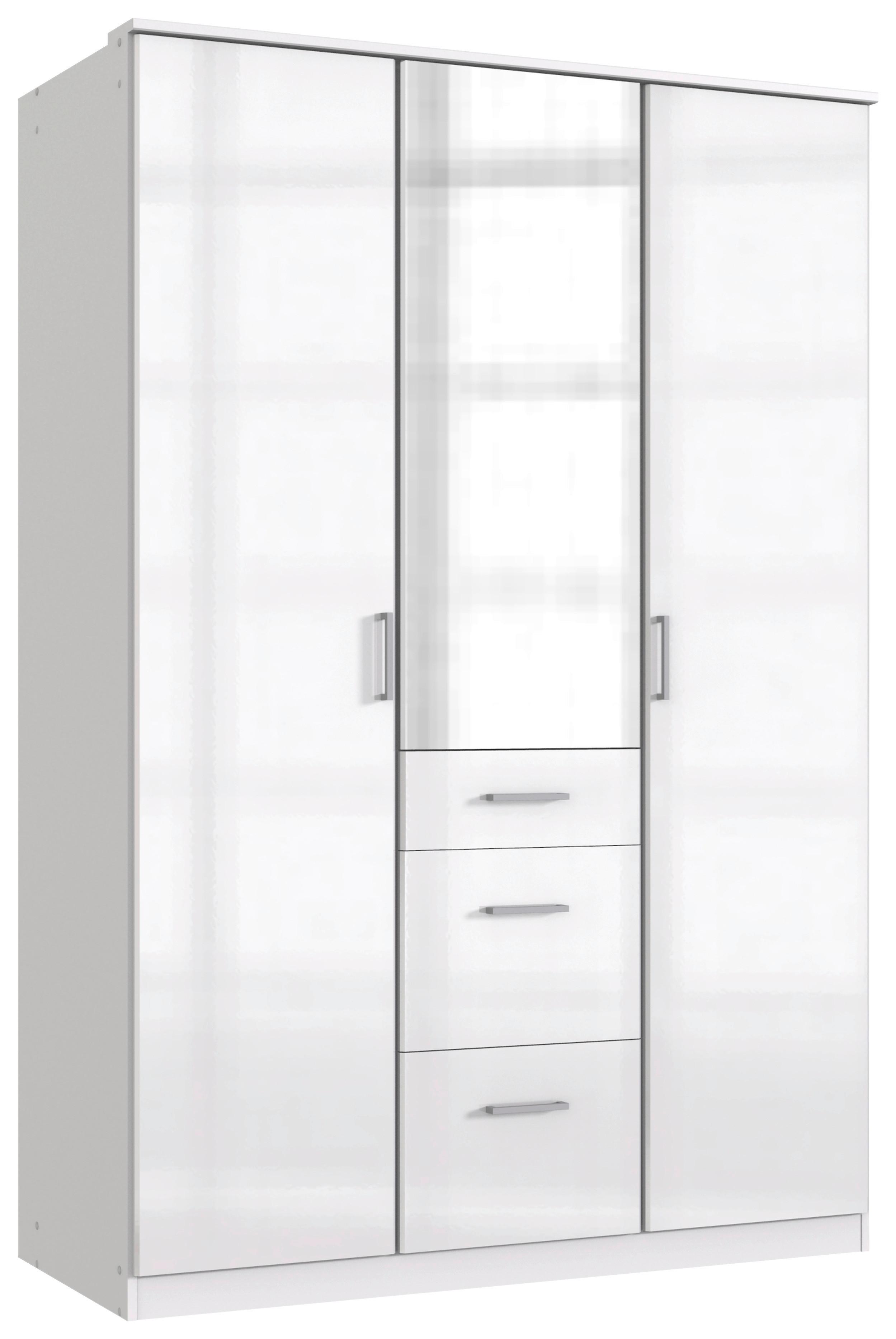 Forte Home Nook Mehrzweckschrank 133cm - Weißer Drehtürenschrank Mit 3 Türen