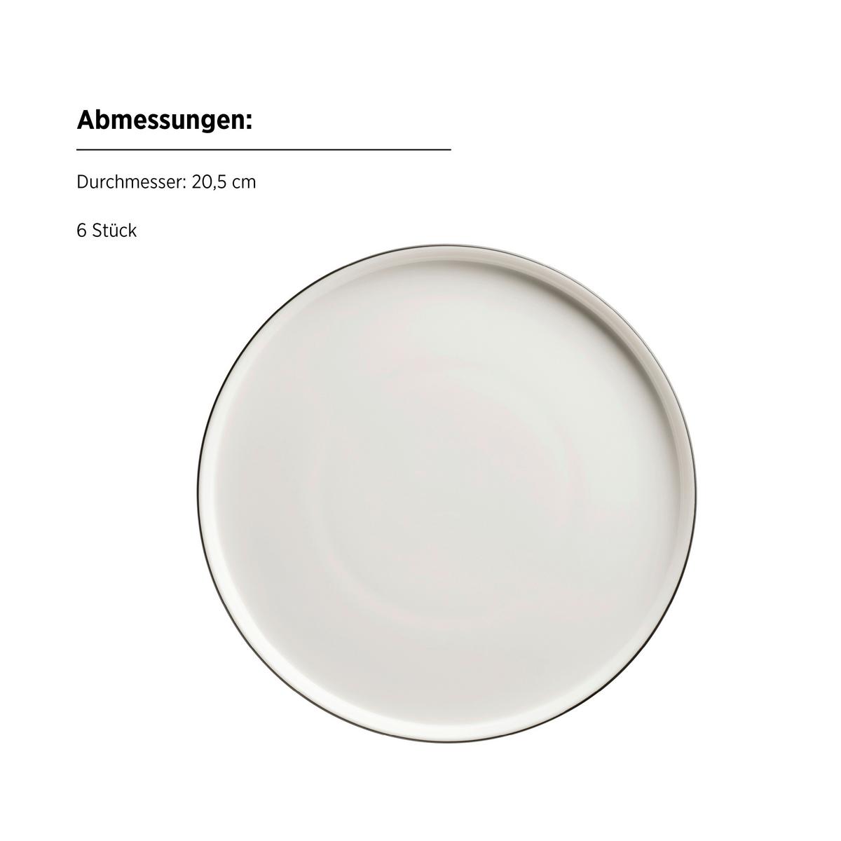 Kaffeeservice Sita Porzellan 6 Personen Geschirr Set - Schwarz/Weiß, Trend, Keramik - Mäser