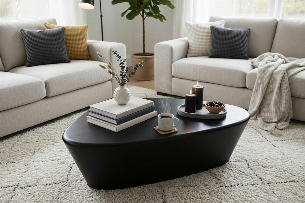 Couchtisch Schwarz B: 107 Cm - Schwarz, Design, Holz (107/78/30cm) - MID.YOU