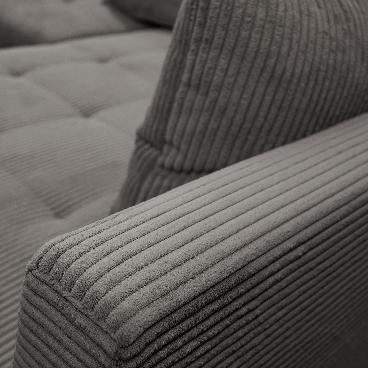 Ecksofa Pruno, Grau S: 247x174 Cm - Schwarz/Grau, Design, Textil (247/174cm) - MID.YOU