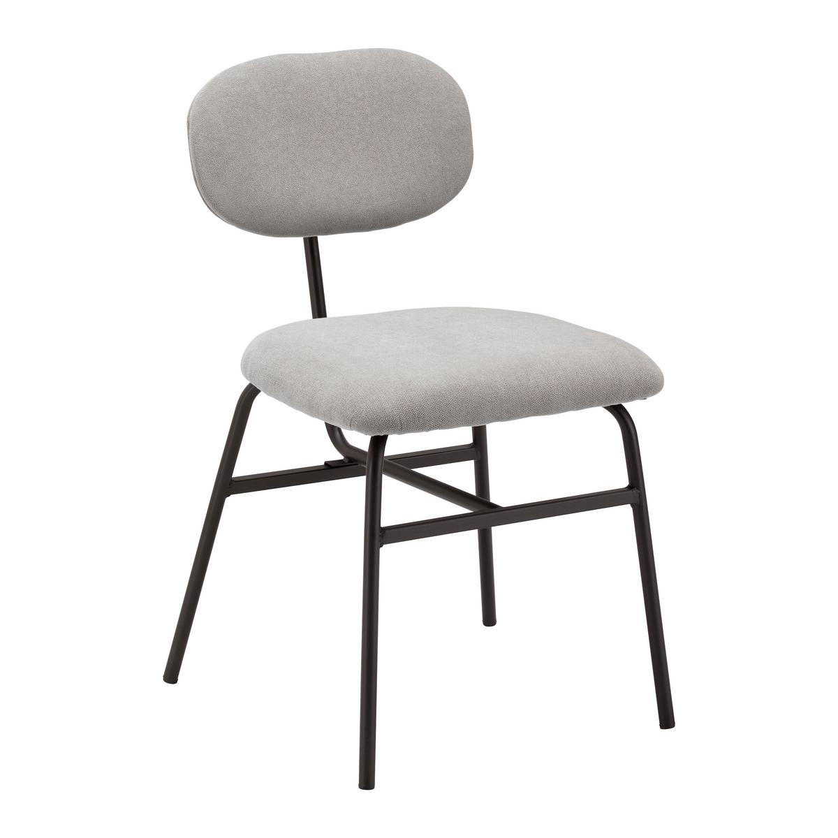 Sada 2ks židlí PINO světle šedá - černá/světle šedá, Moderní, kov/textil (46/80/55cm) - PBJ