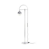 STEHLEUCHTE Weiß/Silber, E27, 40W - Silberfarben/Goldfarben, Design, Glas/Metall (44/160/44cm) - Kayoom