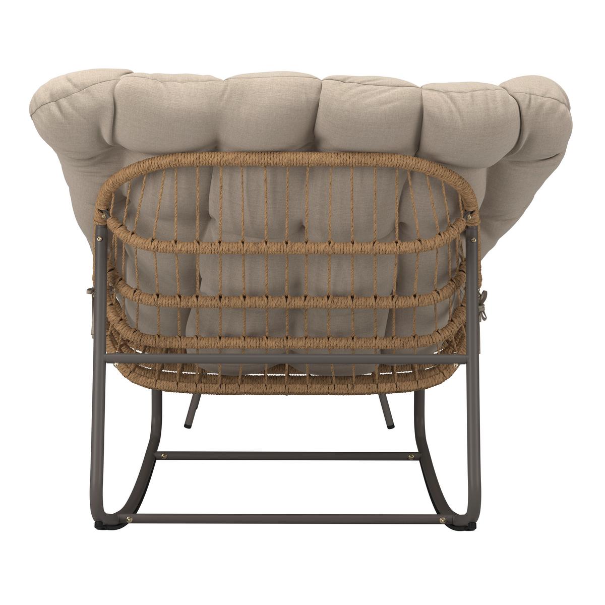 Garten-Relaxsessel Sarah - Gelb/Beige, MODERN, Kunststoff/Textil (110/42/97,5cm) - Beldano