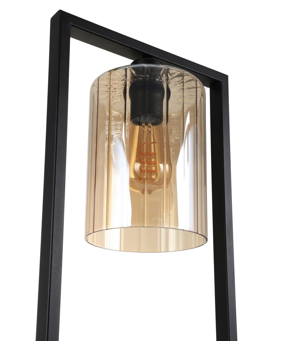 Stehleuchte Ambi - Bernsteinfarben/Schwarz, MODERN, Glas/Metall (30/140cm)