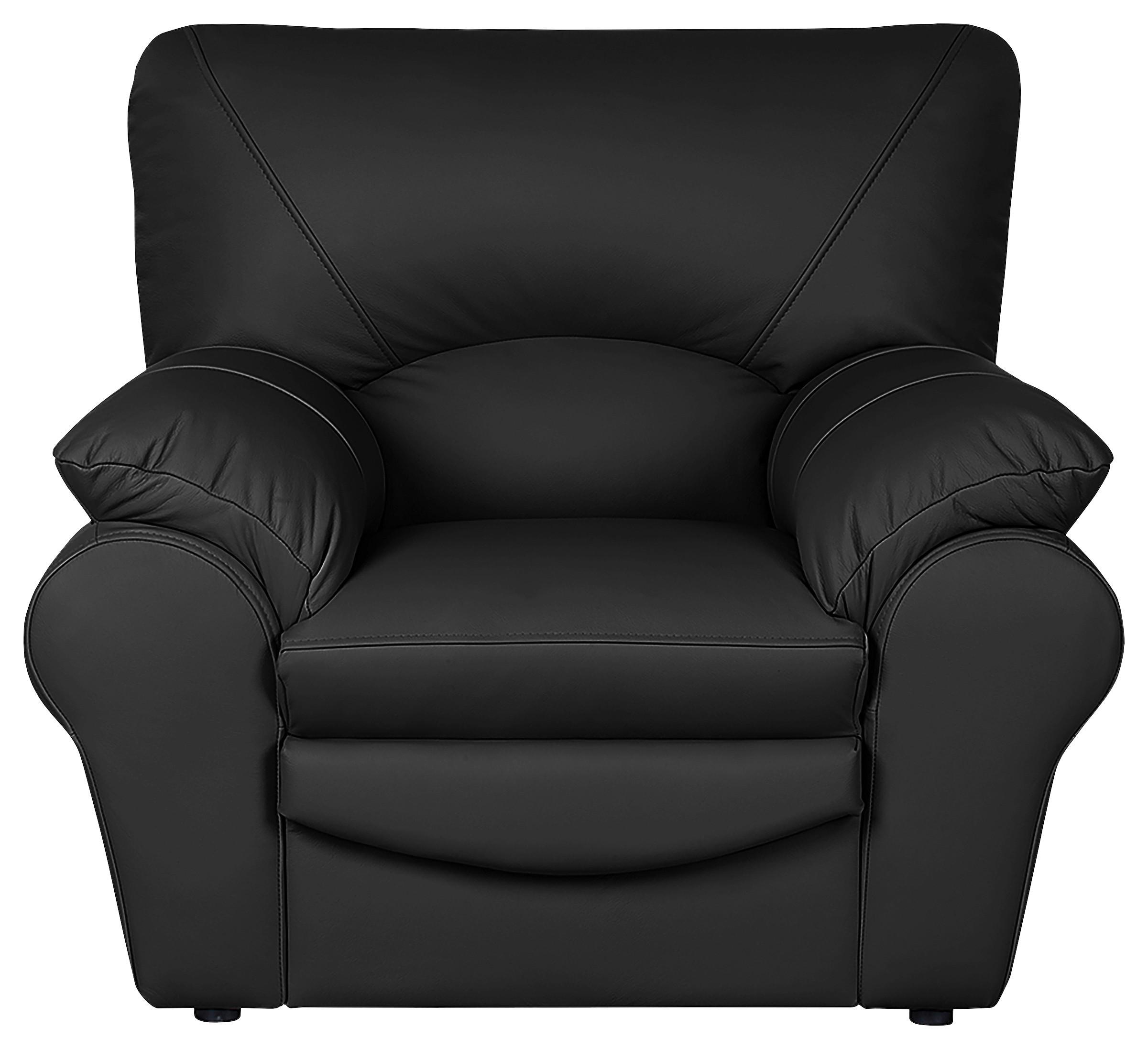 Sessel Oslo Schwarz B: 105 Cm - Schwarz, Design, Leder (105/92/85cm) - Livetastic