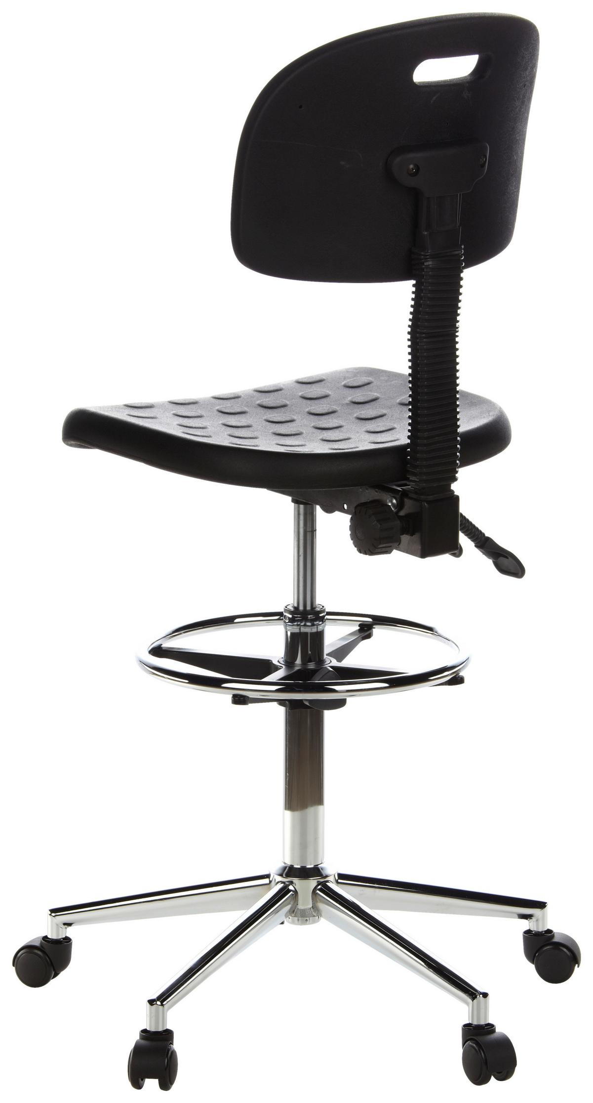 Bürohocker Top Work 23 Schwarz - Chromfarben/Schwarz, MODERN, Kunststoff/Metall (45/132/41cm) - MID.YOU