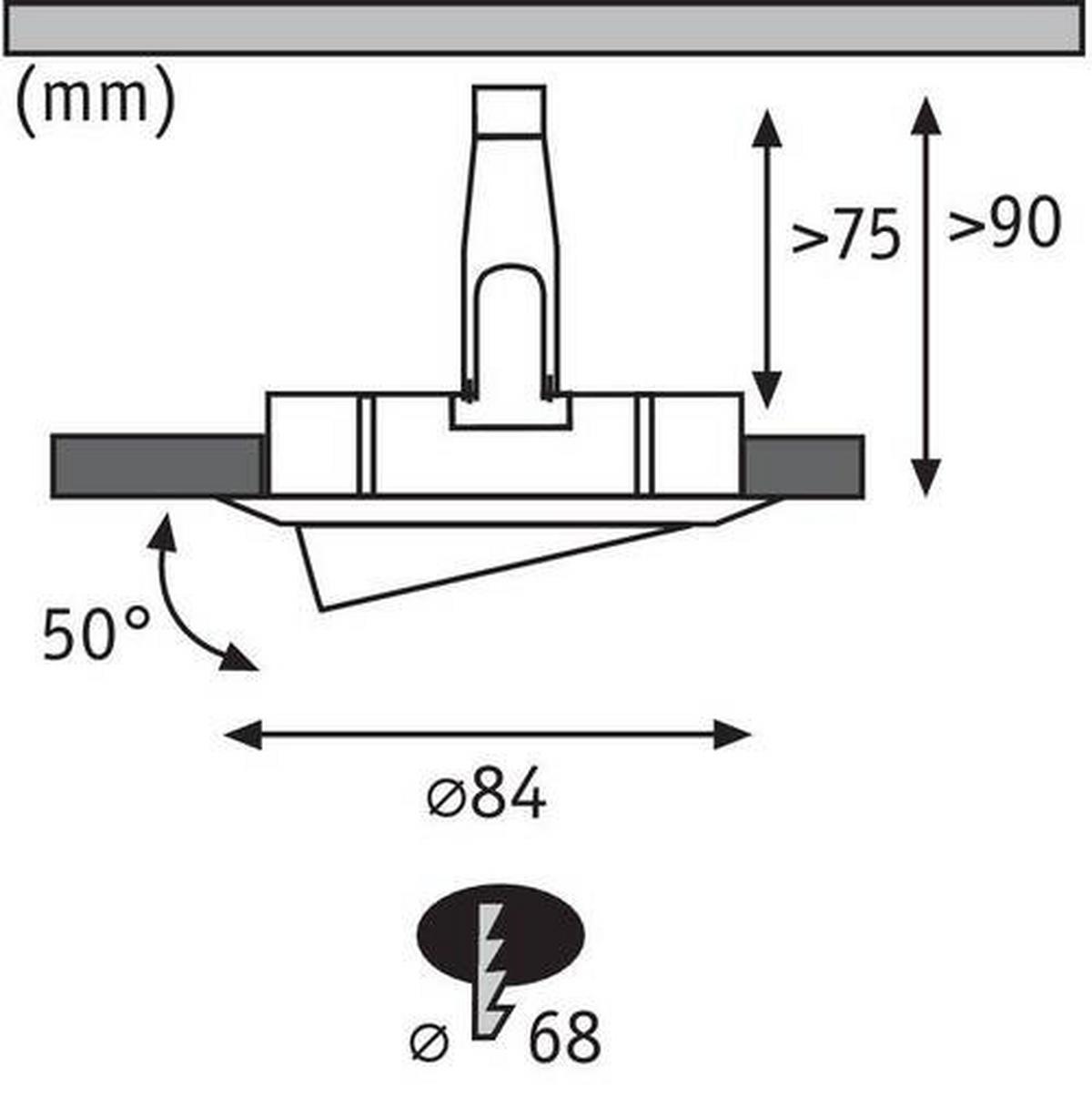 LED-Spotkopf 1-Flammig Ø 8,4 cm - Alufarben, Design, Metall (8,4cm) - Paulmann