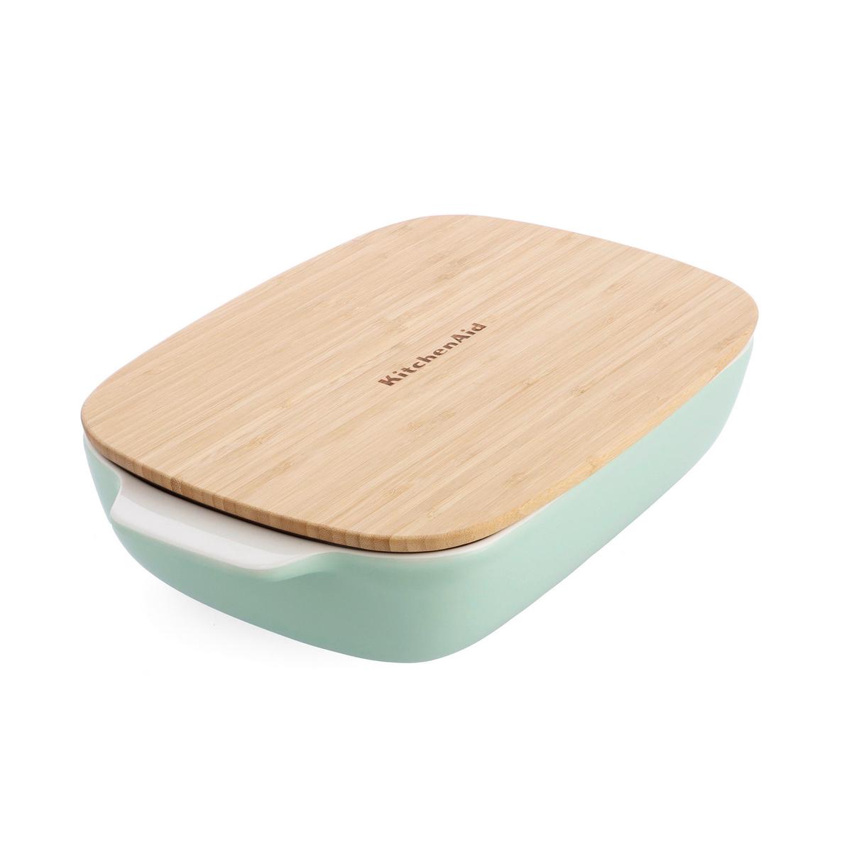 Auflaufform Stoneware Weiß/hellgrün B: 24 Cm - Weiß/Hellgrün, Basics, Naturmaterialien/Keramik (24cm) - Kitchenaid