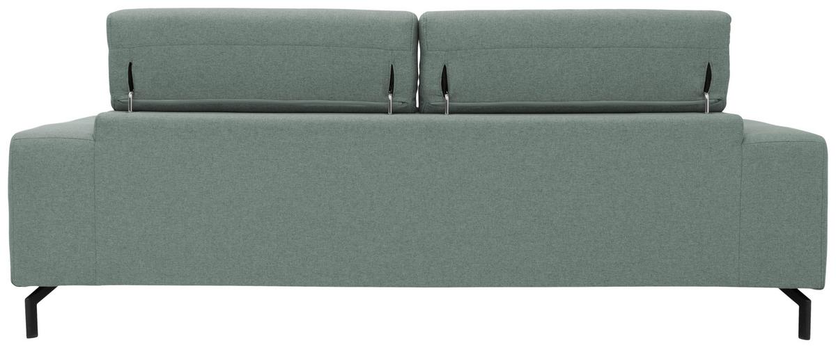 3-sitzer-sofa Kopfteil Verstellbar Cunelli Türkis - Schwarz/Hellblau, Design, Textil (238/79/104cm) - MID.YOU