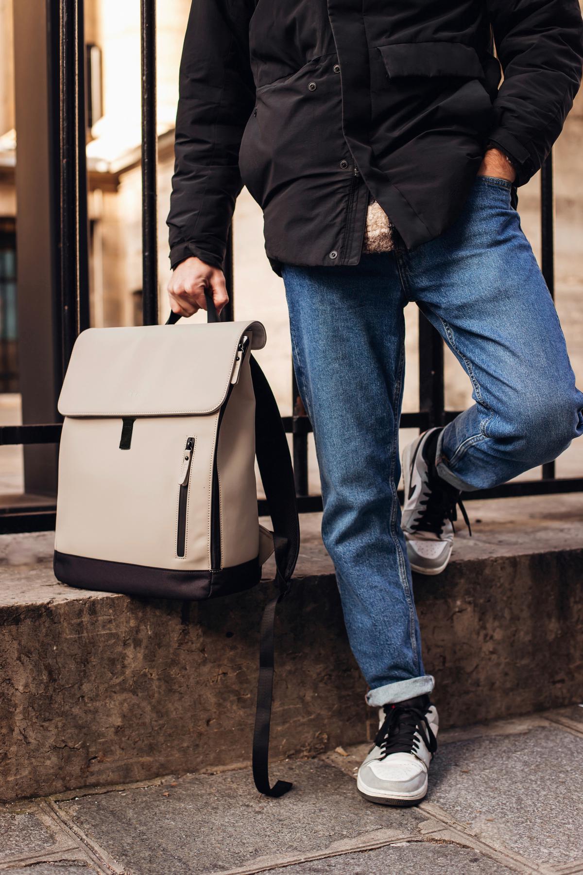 Wickelrucksack Oslo Clay Beige, B: 34 cm - Beige/Hellgrau, KONVENTIONELL, Kunststoff (34/15/43cm) - Beaba
