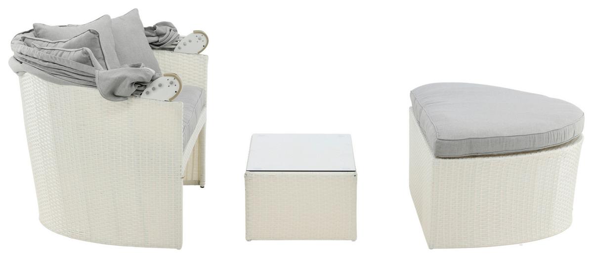 Sonneninsel Padova - Weiß, KONVENTIONELL, Kunststoff (153/72/76cm) - Gardenson