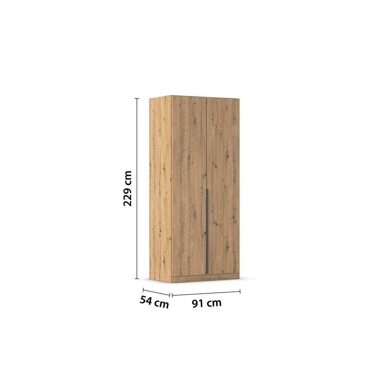 Drehtürenschrank Alabama Eiche Dekor B: 91 Cm - Eiche Artisan, MODERN, Holzwerkstoff (91/229/54cm) - Rauch Möbel