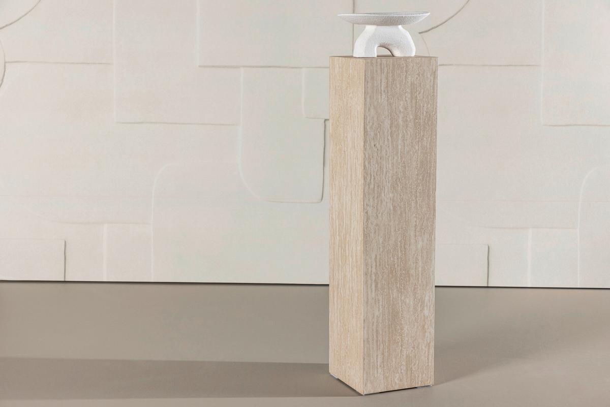 Beistelltisch Ramsvik Beige L: 23cm - Beige, MODERN, Holz (23/23/95cm) - Livetastic