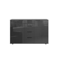 Komód Barcelona 130/80 Cm - grafitszürke, Basics, faalapú anyag/Üveg (130/80/41cm) - Livetastic