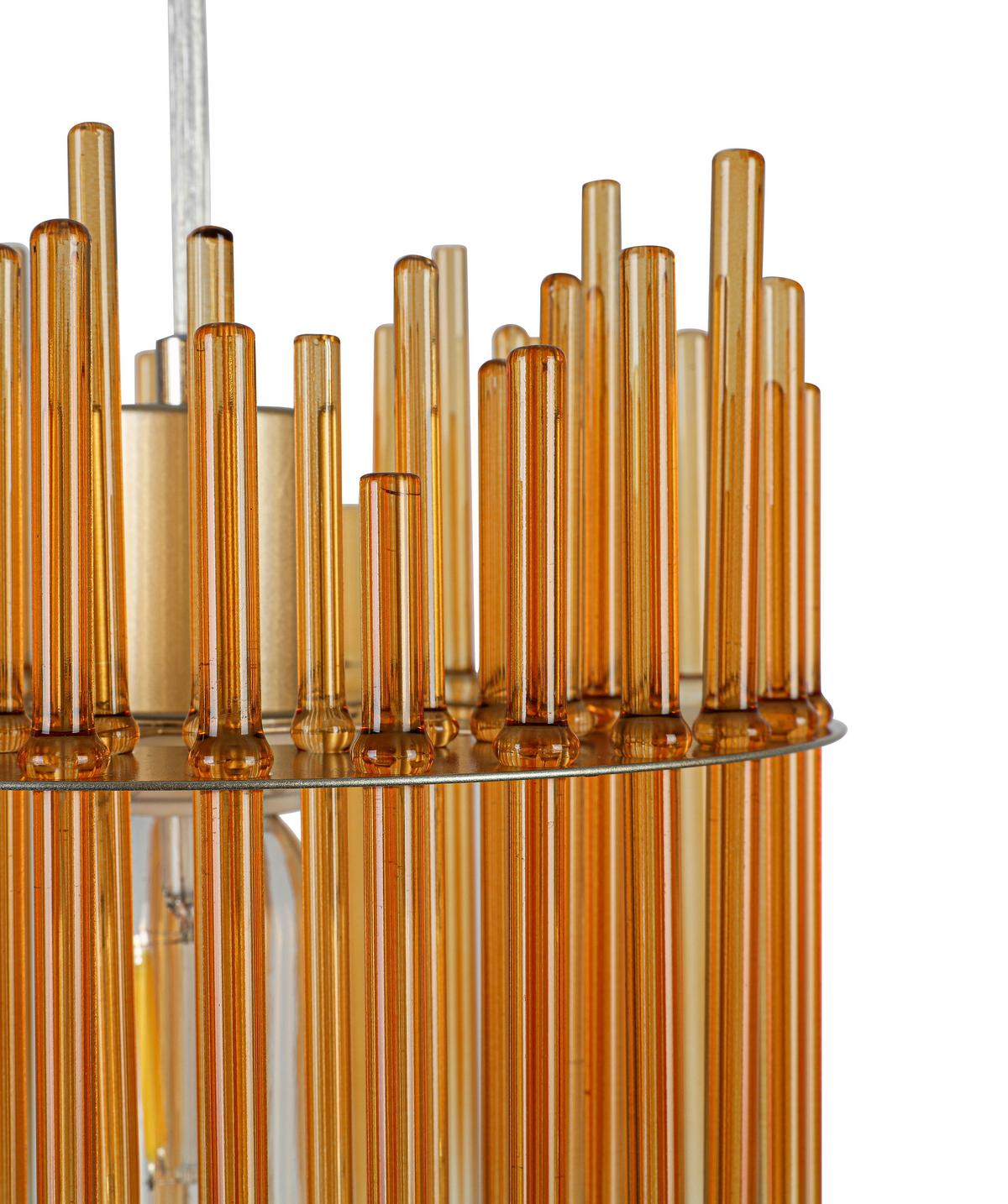 ZÁVĚSNÉ SVÍTIDLO STAB - jantarové barvy/průhledné, Moderní, kov/plast (20/20/150cm)