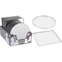 GLASUNTERSETZERSET TINA - Silberfarben, Basics, Glas (15/15/4cm)