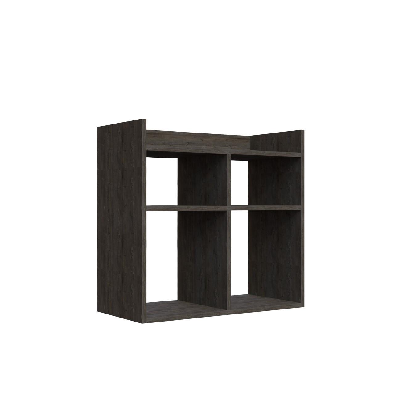 REGÁL NA TOPÁNKY VISTA - tmavý dub, Design, kompozitné drevo (75,6/72/35,6cm) - Livetastic