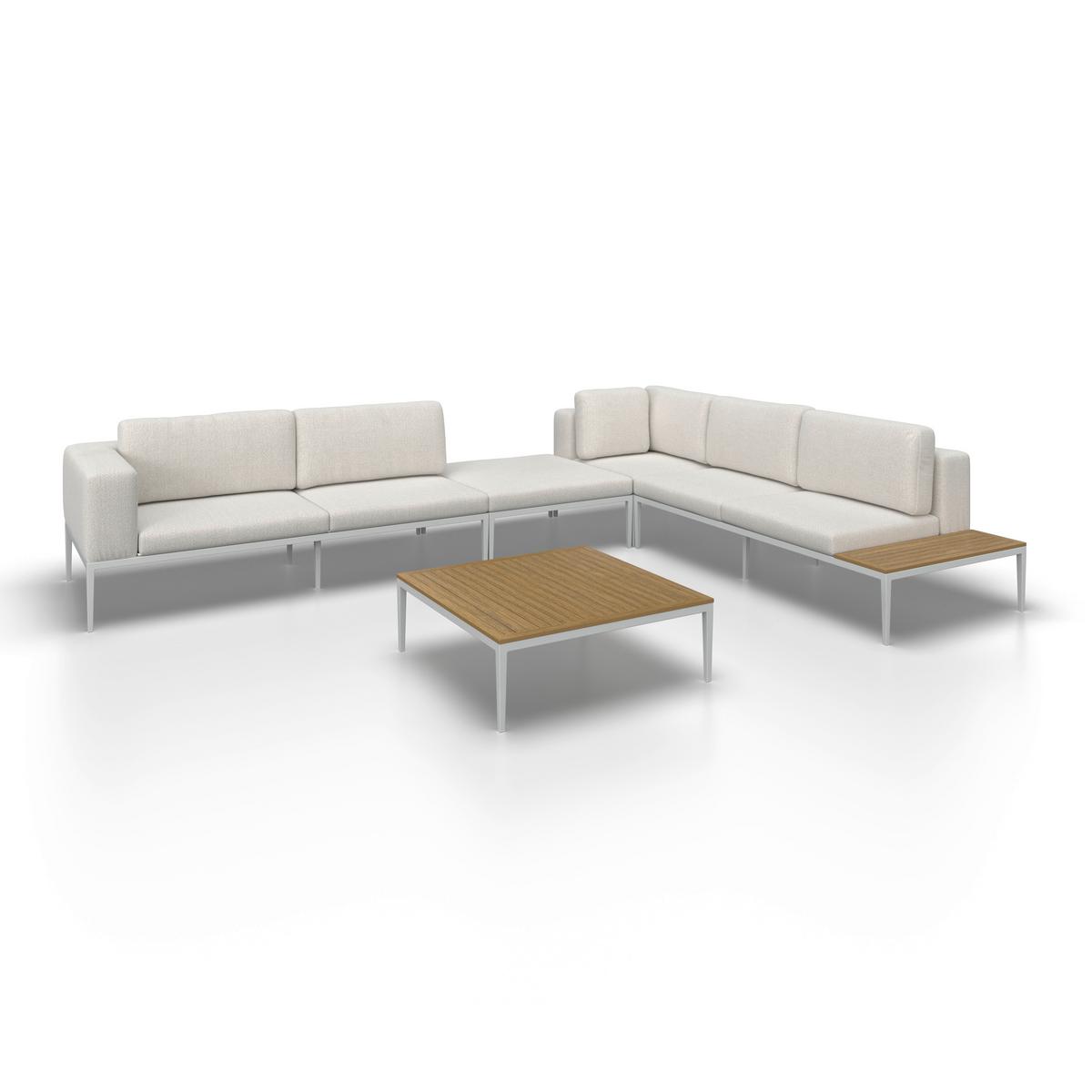 TERASOVÁ SEDACIA SÚPRAVA ÄNNA - krémová/prírodná farba, Modern, kov/textil (270/68/90cm) - Bessagi Garden