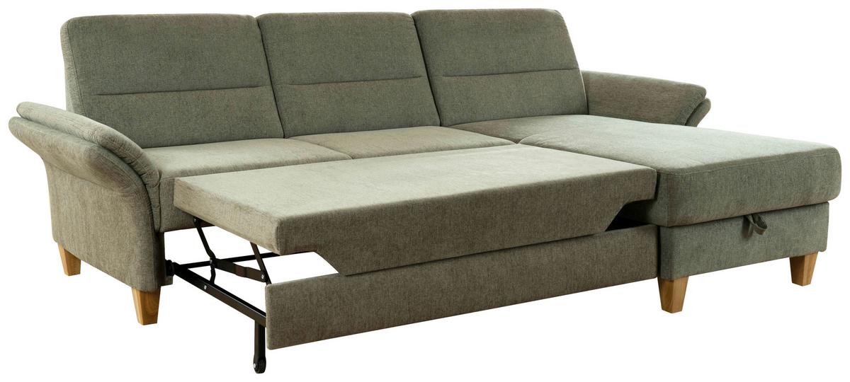 Ecksofa Westerland grün Schlaffunktion, 252x162 cm - Eichefarben/Grün, KONVENTIONELL, Textil (252/162cm) - Sit & More