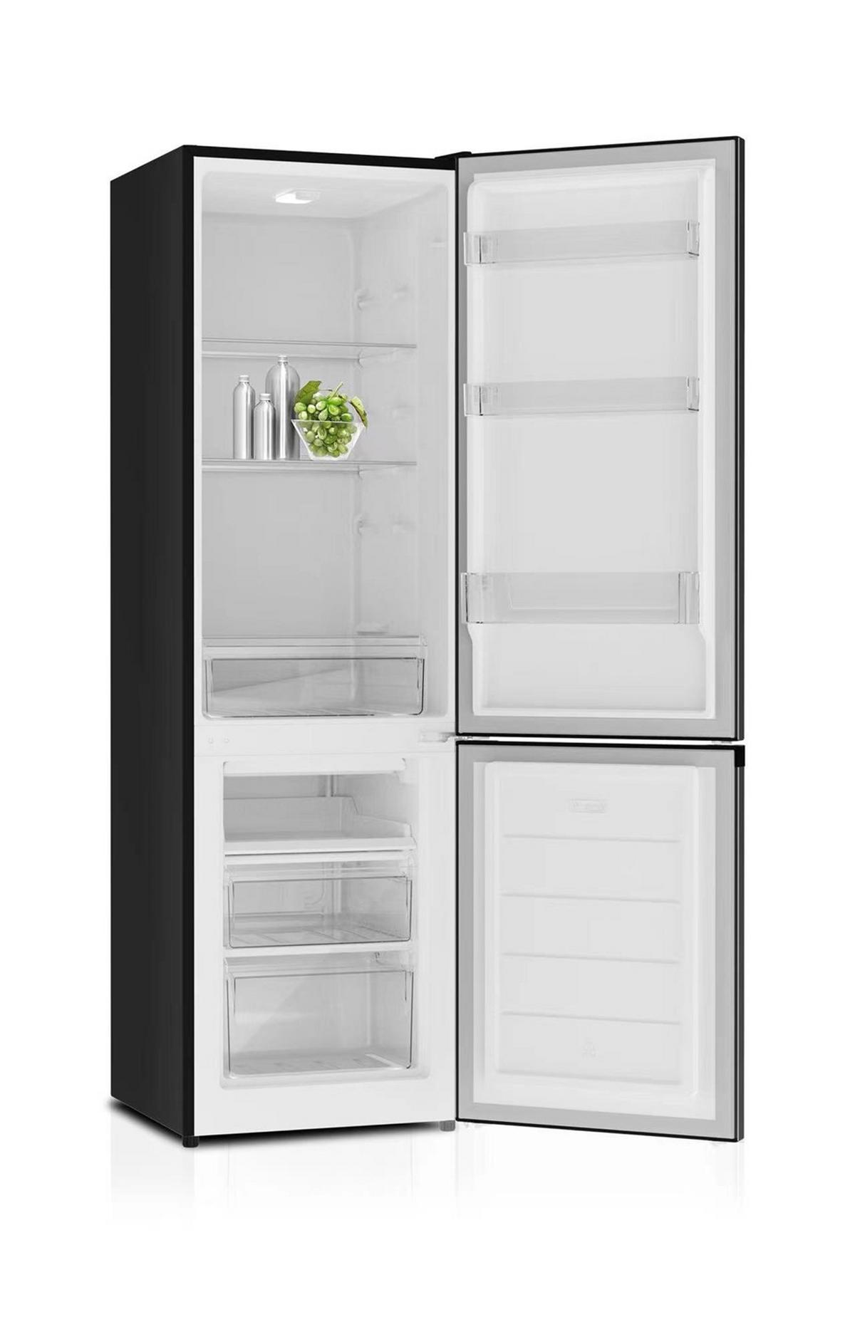 Kühl-Gefrierkombination Kgk 2526 Schwarz 191 + 71 L - Edelstahlfarben/Schwarz, Basics, Glas/Kunststoff (55/180/56cm) - Nabo