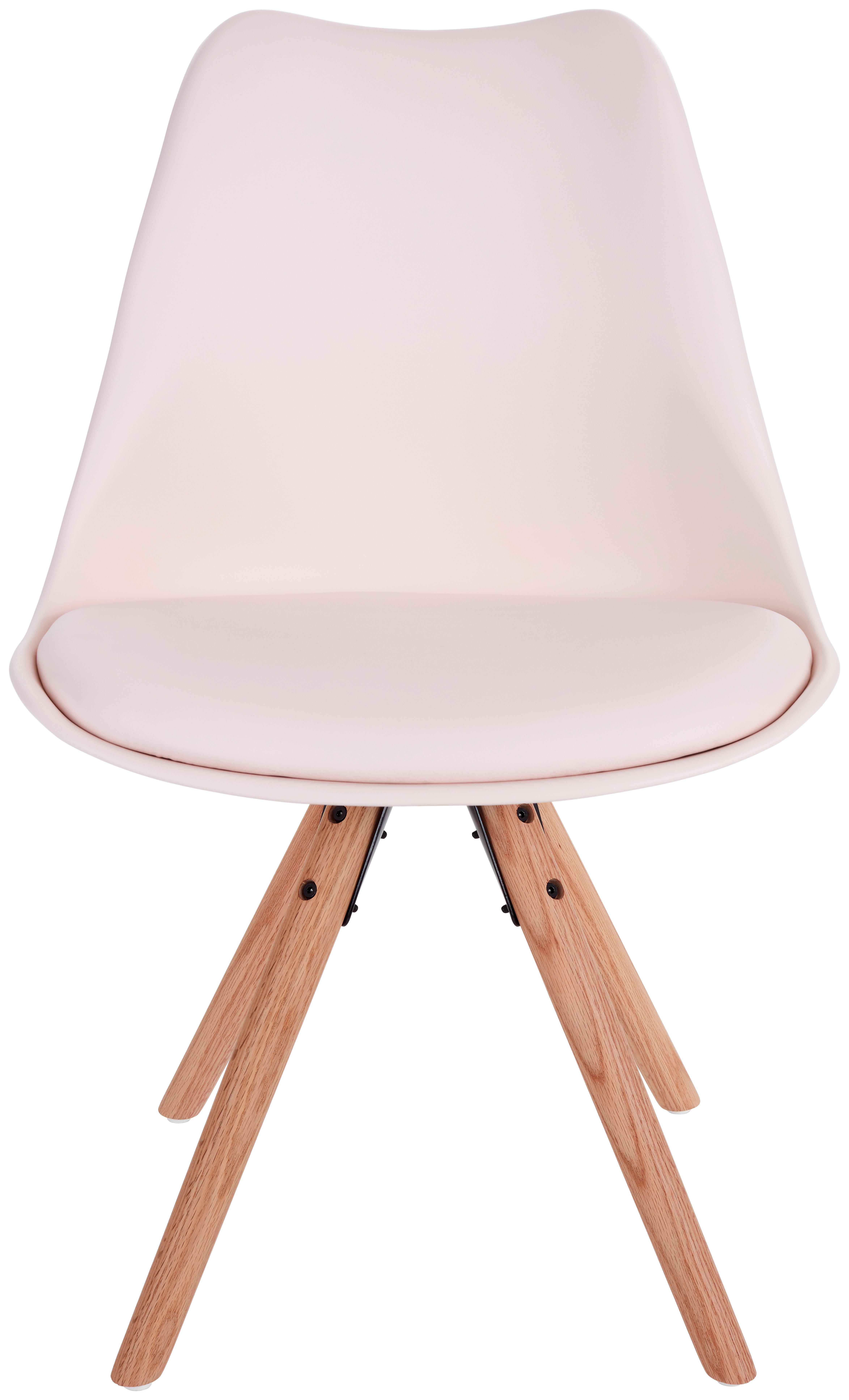 Schalenstuhl Levi Pearl Lederlook Echtholz Beine - Eichefarben, MODERN, Holz/Kunststoff (48/81/57cm) - Ondega