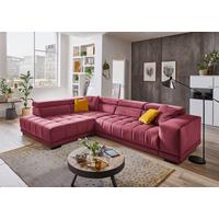Rohová sedačka IBA, ľavá, bobuľová, s funkciami - čierna/bobuľová, Lifestyle, kov/textil (222/323cm) - Premium Living