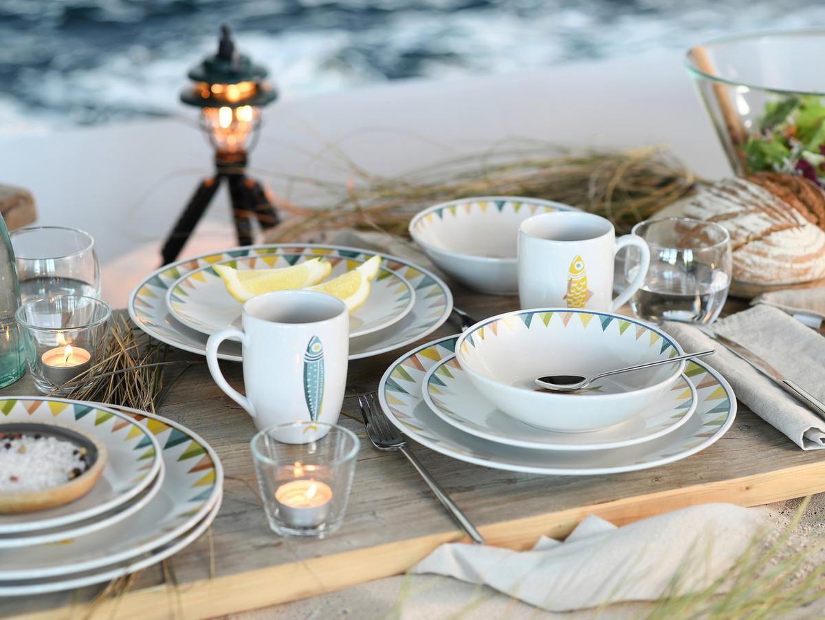 Kombiservice Sardinhas Steinzeug, 8 -Teilig. - Multicolor, Basics, Keramik - Creatable