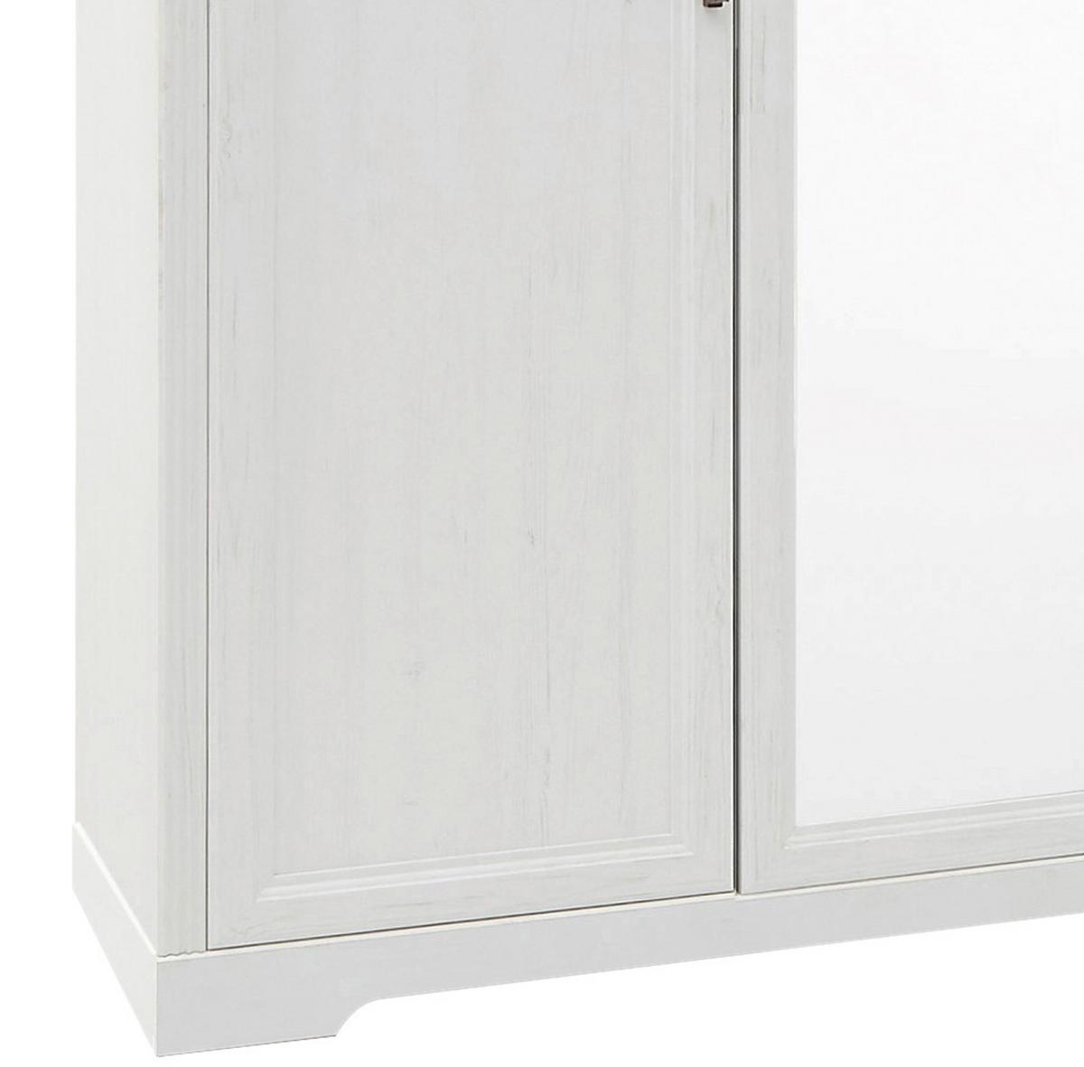 Drehtürenschrank Mit Spiegel 164 Cm Jasmin Ii Weiß/eiche - Weiß/Eiche Artisan, LIFESTYLE, Holzwerkstoff (164/220/64cm)