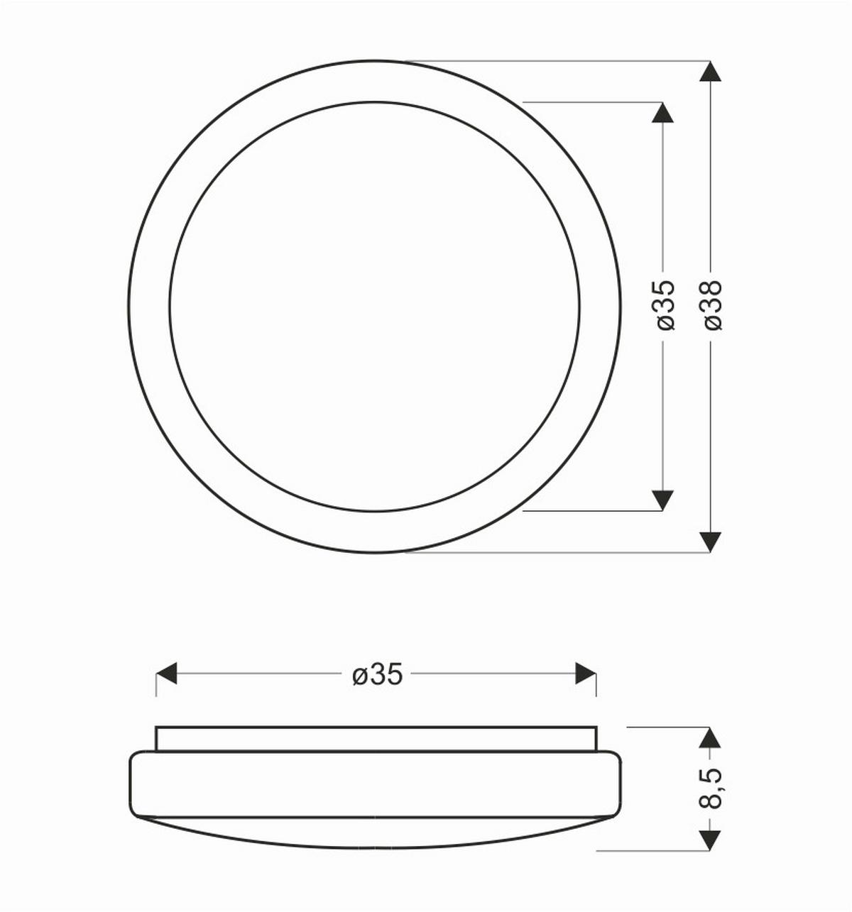 LED-DECKENLEUCHTE 13-20369 JASPER - Weiß, KONVENTIONELL, Kunststoff/Metall (38/38/8.5cm)
