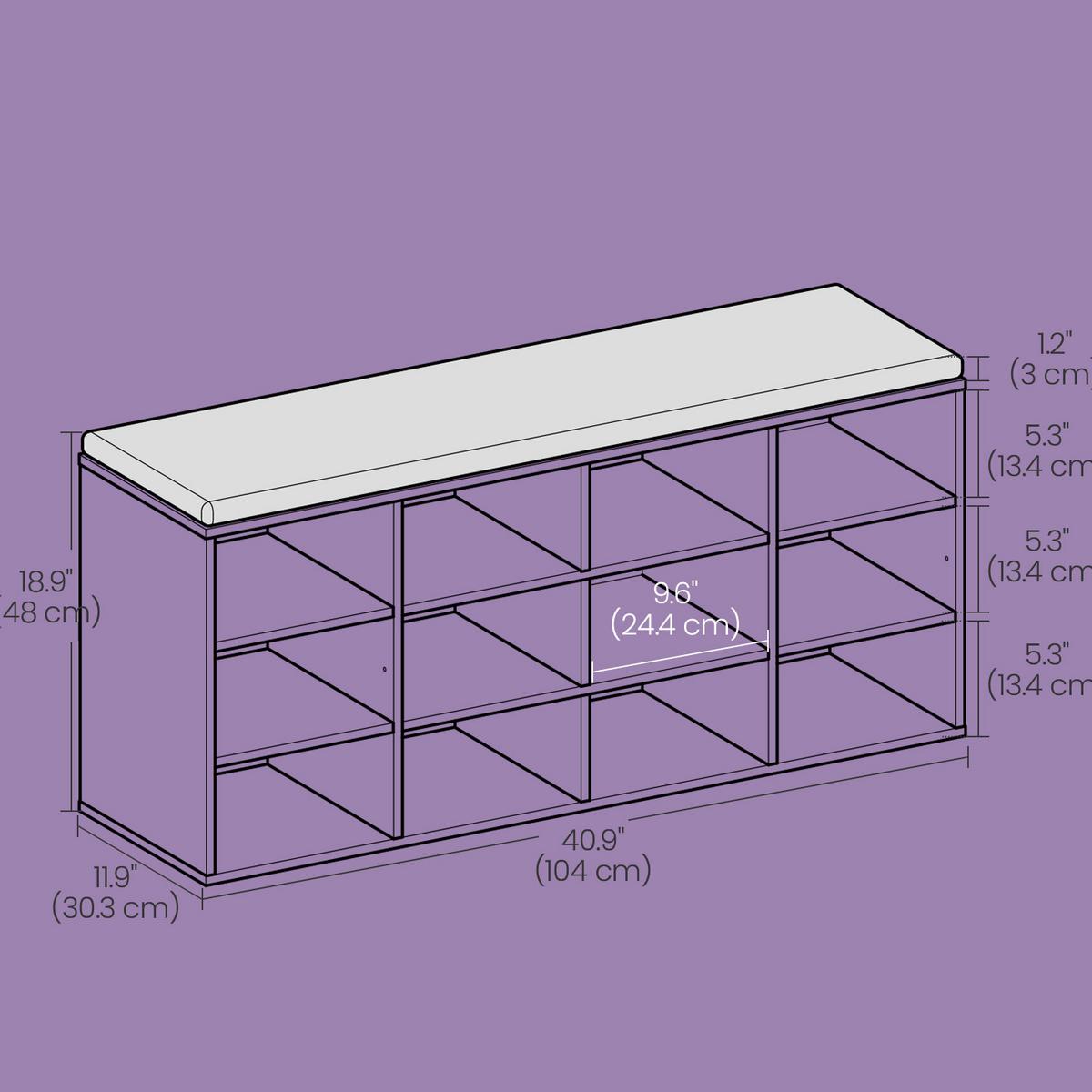 Schuhbank Grau, Weiß B: 104 Cm - Weiß/Grau, Trend, Holzwerkstoff (104/48/30,5cm) - MID.YOU